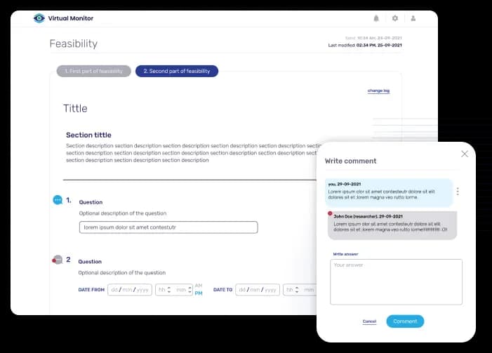 Feasiblity analytics screen image